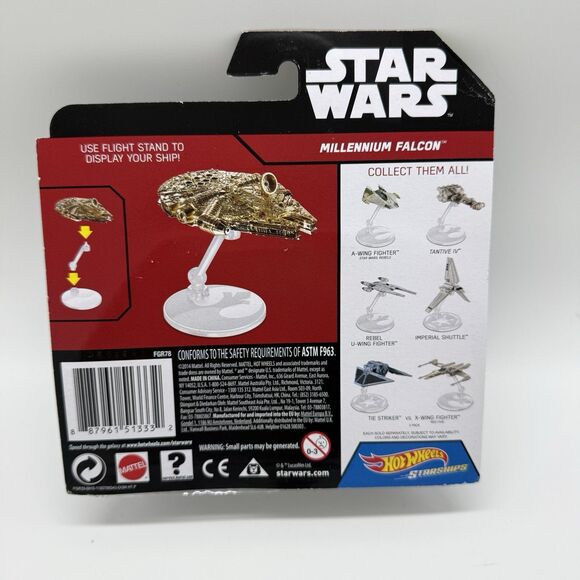 Star Wars Hot Wheels Exclusive Golden Millennium Falcon Die-Cast Starship 2014 - Picture 3 of 6